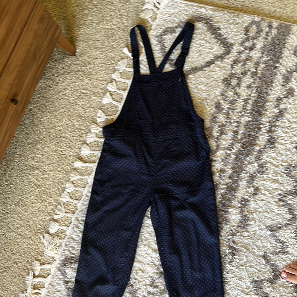 Obey Navy Blue Diamond Dot Print Overalls Jumpsuit